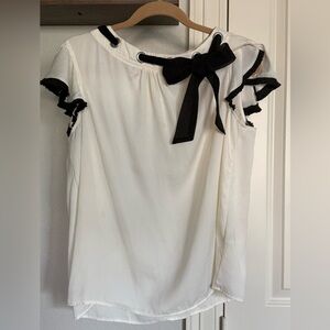 Chic Black Bow Women's Blouse